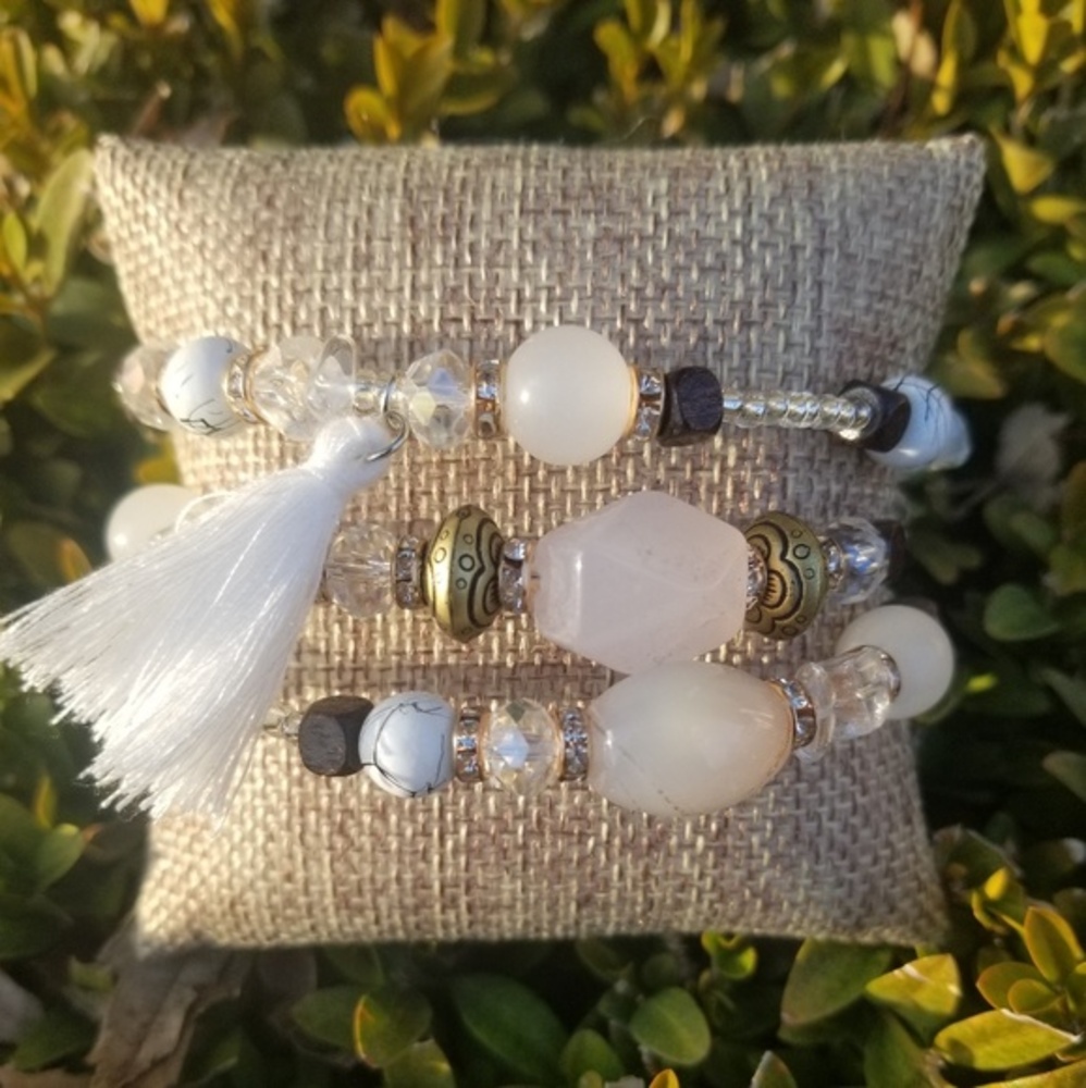 Multi layer natural stone bracelet